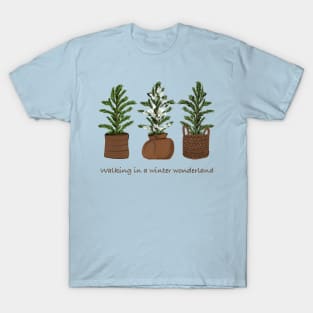 Three Christmas Trees And Snow T-Shirt